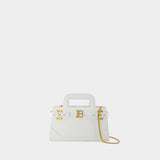 B-Buzz Small Top Handle Purse - Balmain - Leather - White