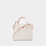 B-Army Small Shopper Bag - Balmain - Canvas - White/Red