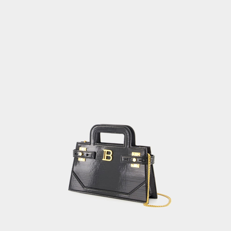 B-Buzz Small Top Handle Crossbody - Balmain - Leather - Black