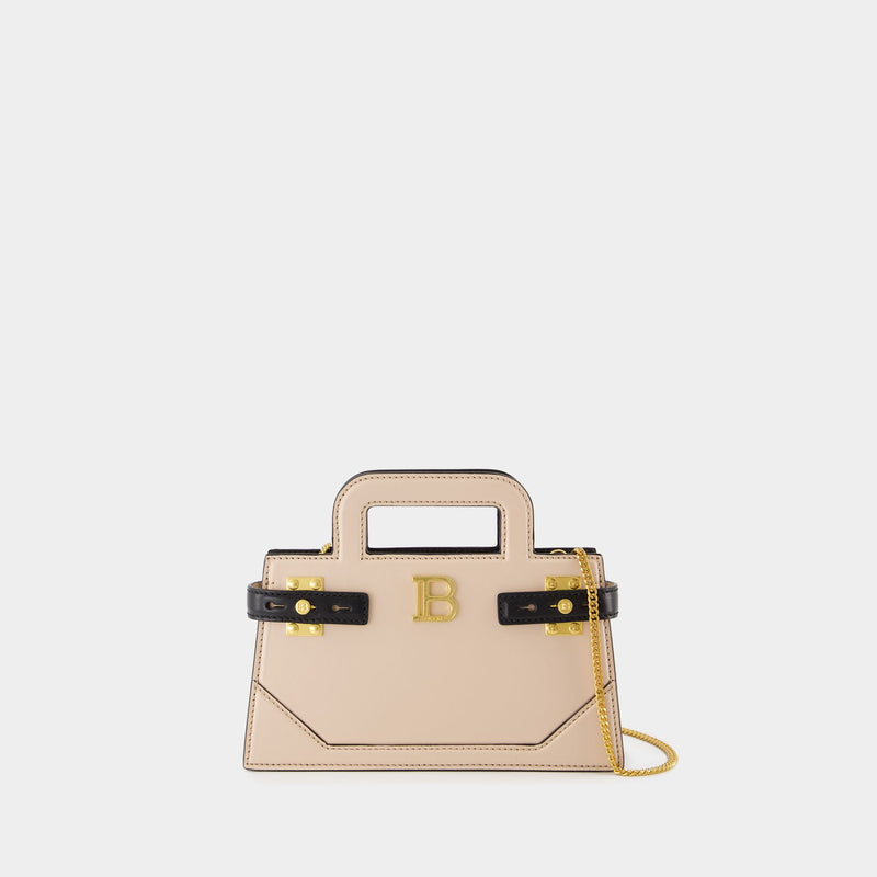 B-Buzz Small Top Handle Crossbody - Balmain - Leather - Neutral