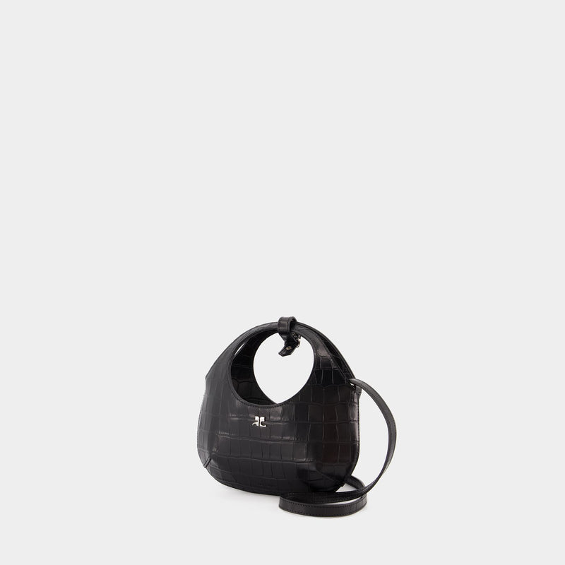 Mini Holy Croco Bag - Courreges - Leather - Black