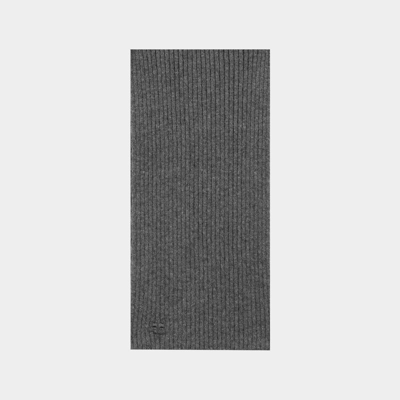 Ac Ribbed Scarf - Courreges - Wool - Grey