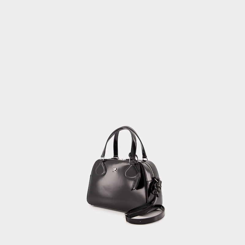 Stud Spazzo Bowling Purse - Courreges - Leather - Black