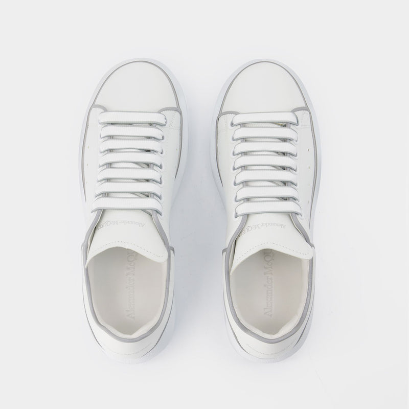 Oversized Sneakers - Alexander McQueen - Leather - White/Silver