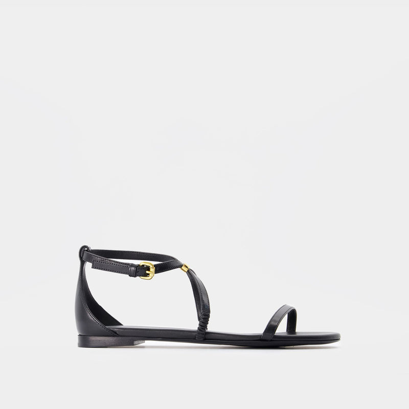 Harness Sandals - Alexander McQueen - Leather - Black/Gold