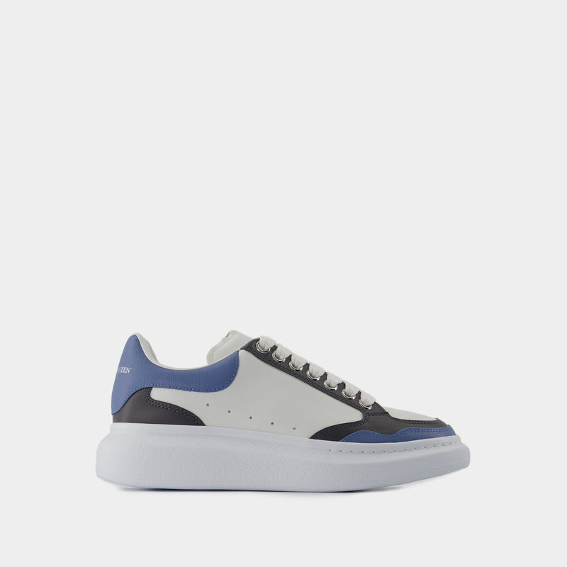 Retro Oversized Sneakers Alexander McQueen Leather Blue