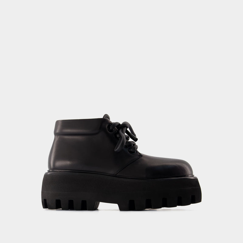 Rubber Scarf Ankle Boots - Alexander McQueen - Synthetic - Black