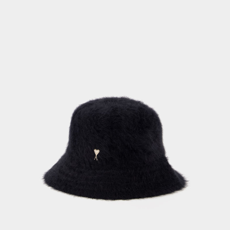 Fluffy Bucket Hat - AMI Paris - Wool - Black