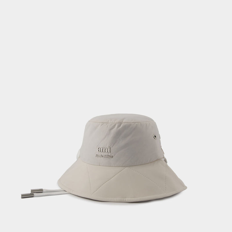 Ami Bucket Hat - AMI Paris - Synthetic - Chalk