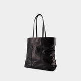 North South Shopper Bag - AMI Paris - Leather - Black