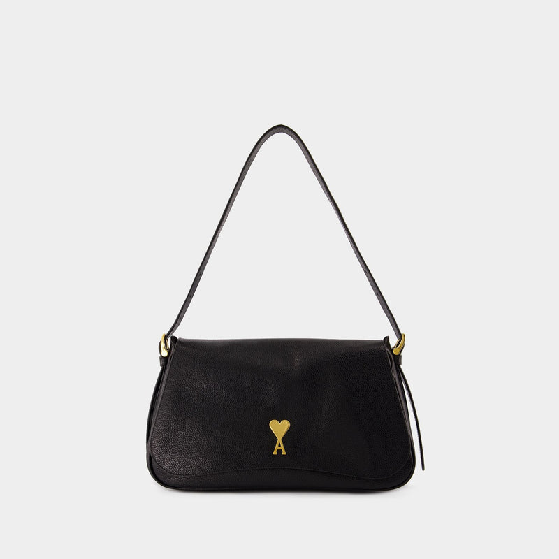 Paname Shoulder Bag - AMI Paris - Leather - Black