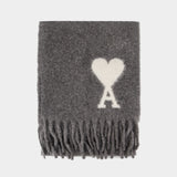 Adc Oversize Scarf - AMI Paris - Wool - Grey