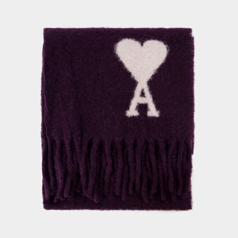 Adc Oversize Scarf - AMI Paris - Wool - Purple