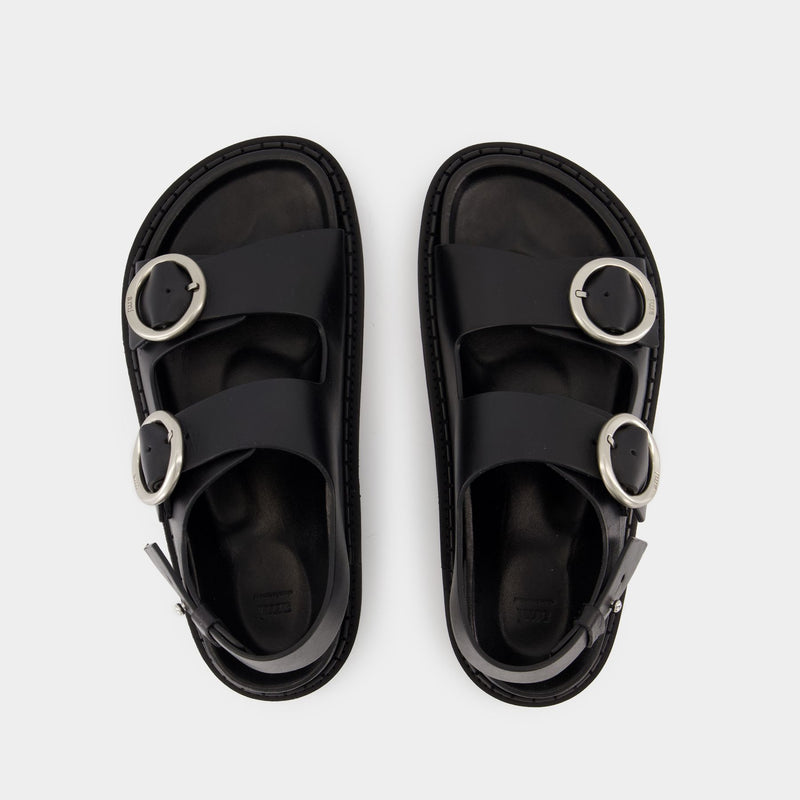 Fussbet Sandals - AMI Paris - Leather - Black