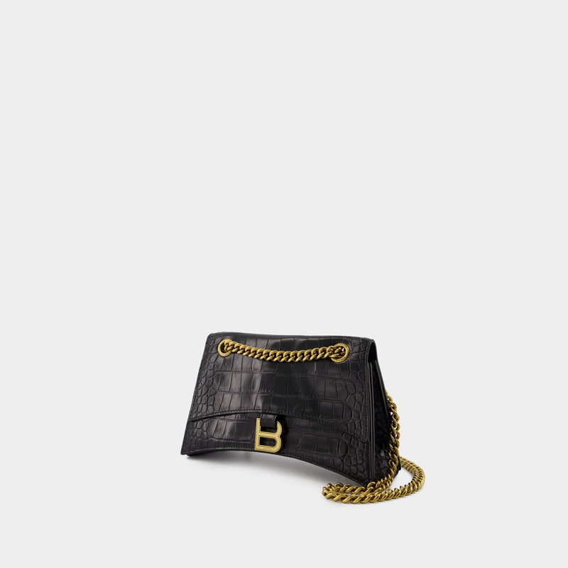 Crush Chain S Shoulder Bag - Balenciaga - Leather - Black