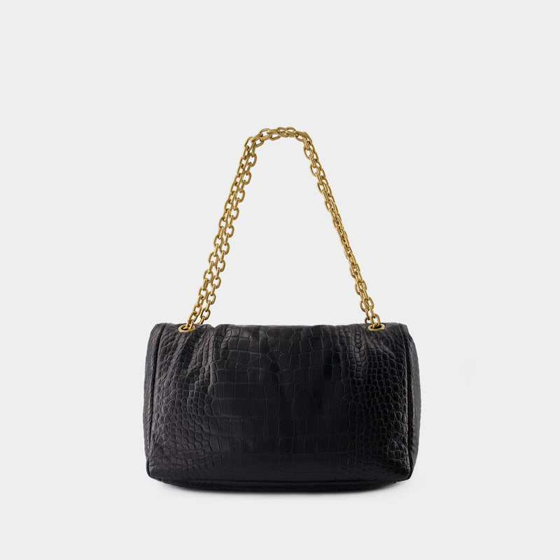 Monaco Chain M Crossbody - Balenciaga - Leather - Black