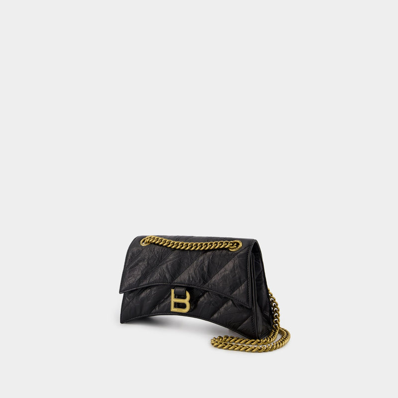 Crush Chain S Shoulder Bag - Balenciaga - Leather - Black