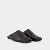 Heritage Shadow Mules - Courreges - Leather - Black