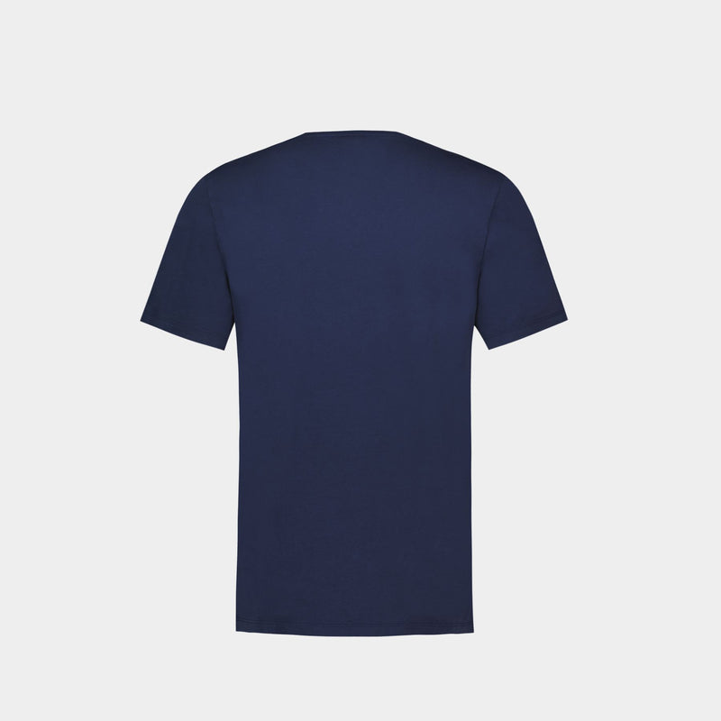 Chillax Fox Patch Regular T-Shirt - Maison Kitsune - Cotton - Blue