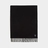 Bold Fox Head Scarf - Maison Kitsune - Wool - Black