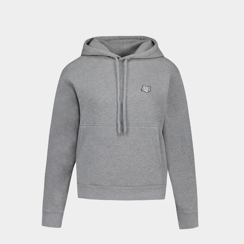 Bold Fox Head Patch Comfort Hoodie - Maison Kitsune - Cotton - Grey