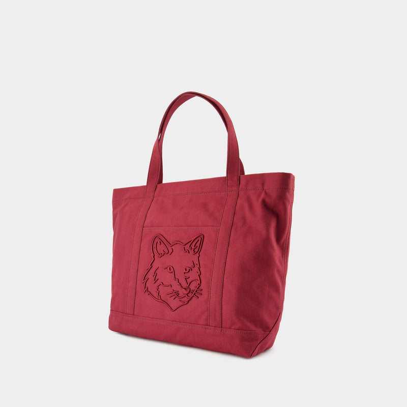 Fox Head Large Shopper Bag - Maison Kitsune - Leather - Red