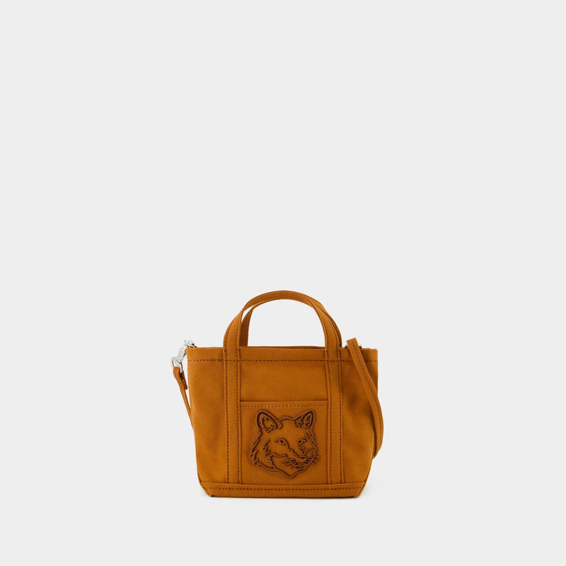 Fox Head Mini Shopper Bag - Maison Kitsune - Cotton - Brown