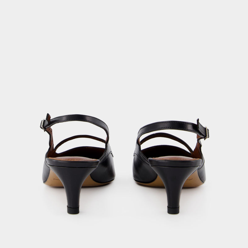 Pointy Sling Back - Maison Kitsune - Leather - Black