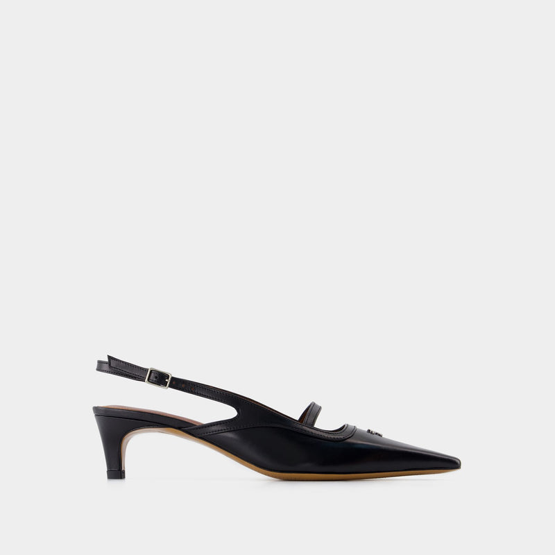 Pointy Sling Back - Maison Kitsune - Leather - Black