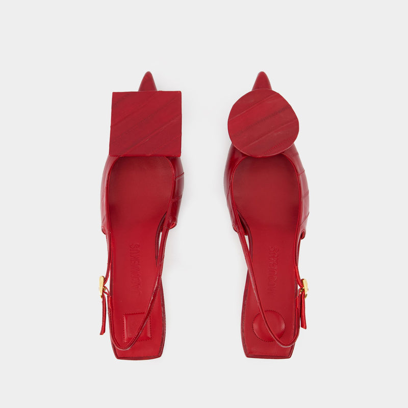 Les Slingbacks Duelo B Pumps - Jacquemus - Leather - Red