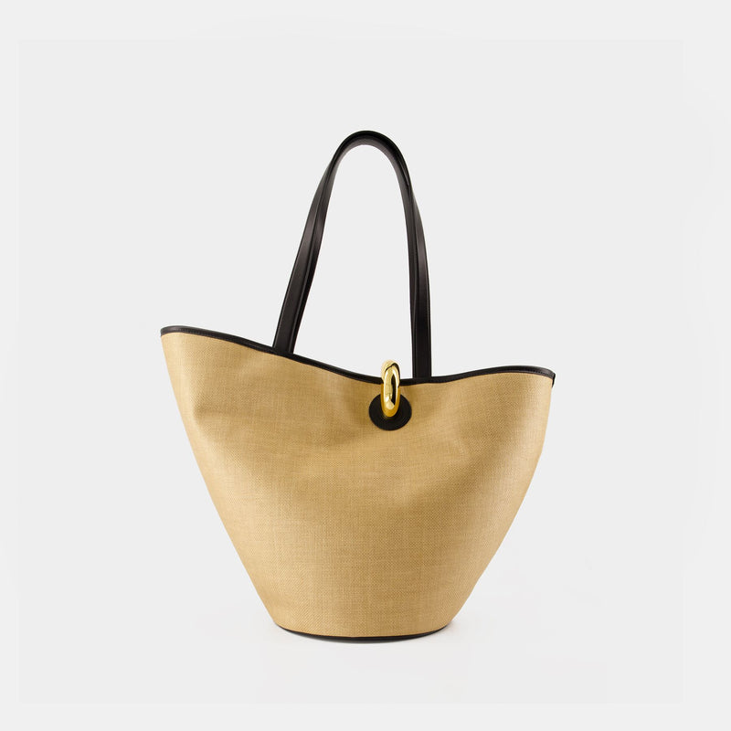 Le Bambola Shopper Bag - Jacquemus - Leather - Ivory/Black