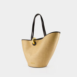 Le Bambola Shopper Bag - Jacquemus - Leather - Ivory/Black