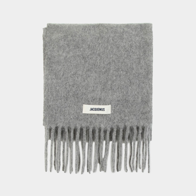 L'echarpe Carro Scarf - Jacquemus - Wool - Grey