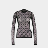 Moonogram Flock Second Skin T-Shirt - Marine Serre - Synthetic - Black