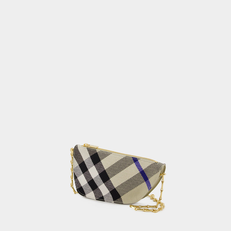 Micro Shield Wallet On Chain - Burberry - Synthetic - Neutral