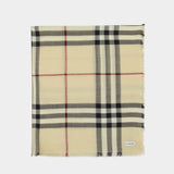 Giant Check Scarf - Burberry - Wool - Neutral