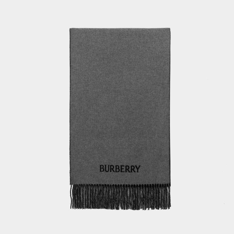 Knight Logo Scarf - Burberry - Cashmere - Grey