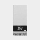 Knight Strip Scarf - Burberry - Cashmere - White