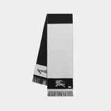 Knight Strip Scarf - Burberry - Cashmere - White