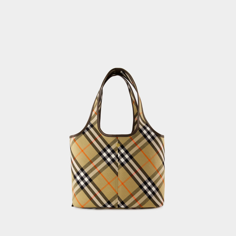 Check Shopper Bag - Burberry - Cotton - Beige