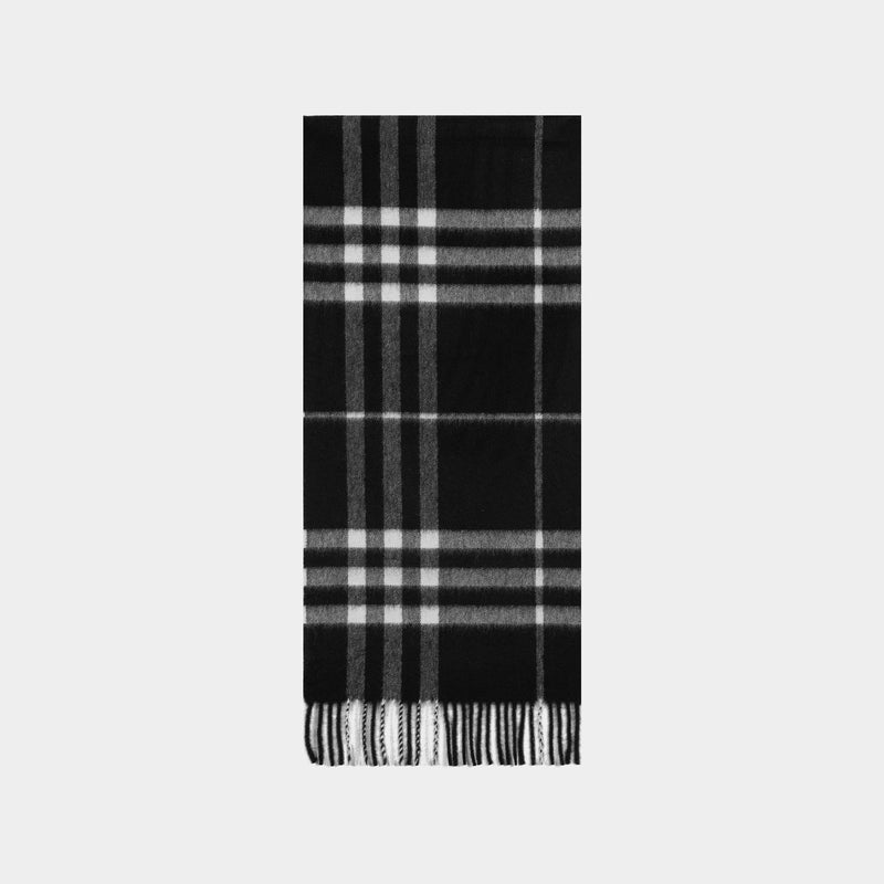 Giant Check Scarf - Burberry - Cashmere - Black