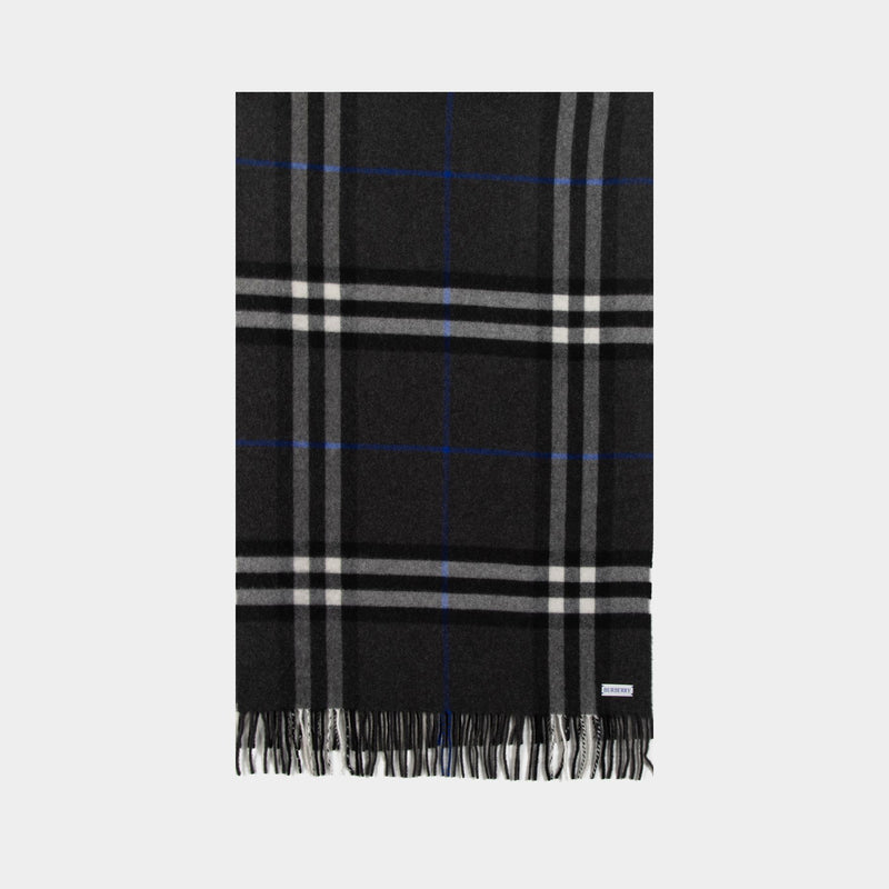 Giant Check Scarf - Burberry - Cashmere - Grey