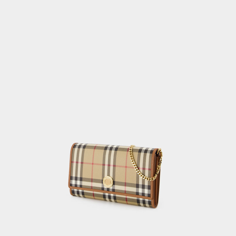 Hannah Wallet On Chain - Burberry - Synthetic Leather - Beige