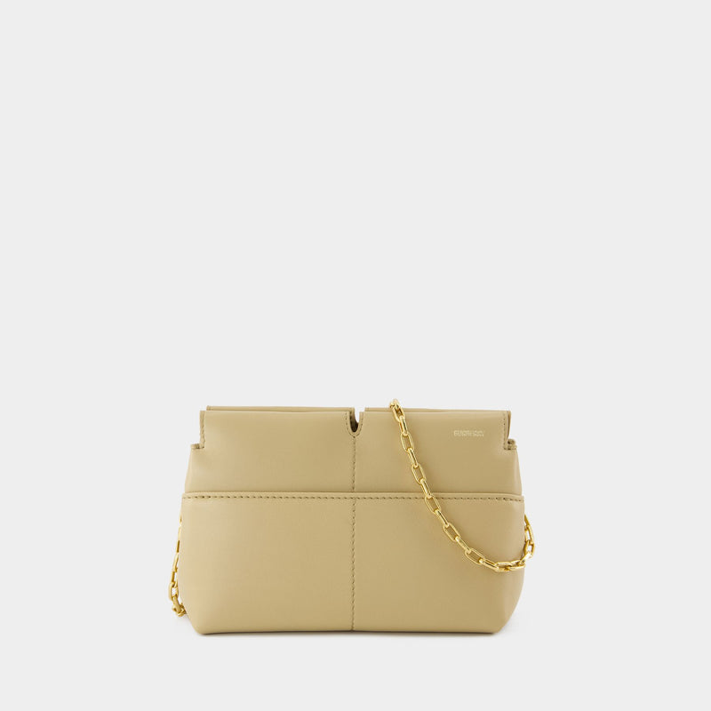 Small Snip Clutch - Burberry - Leather - Beige