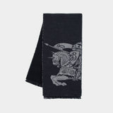 EKD Denim Effect Scarf - Burberry - Wool - Blue