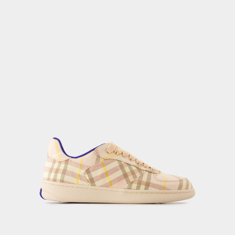 Terrace Chk Sneakers - Burberry - Linen - Pink