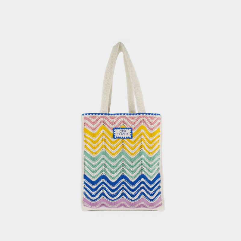 Wave Crochet Shopper Bag - Casablanca - Cotton - Multicolor