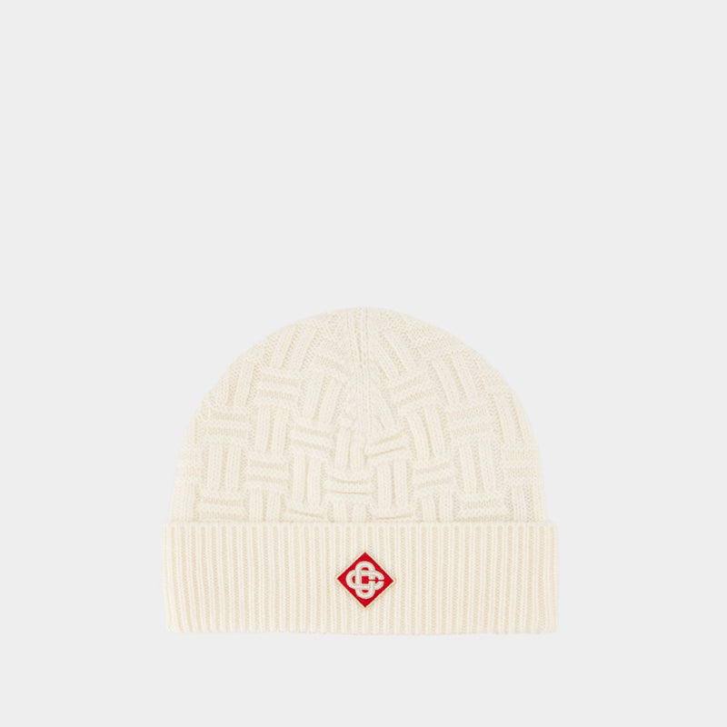 Column Stitch Beanie - Casablanca - Wool - White