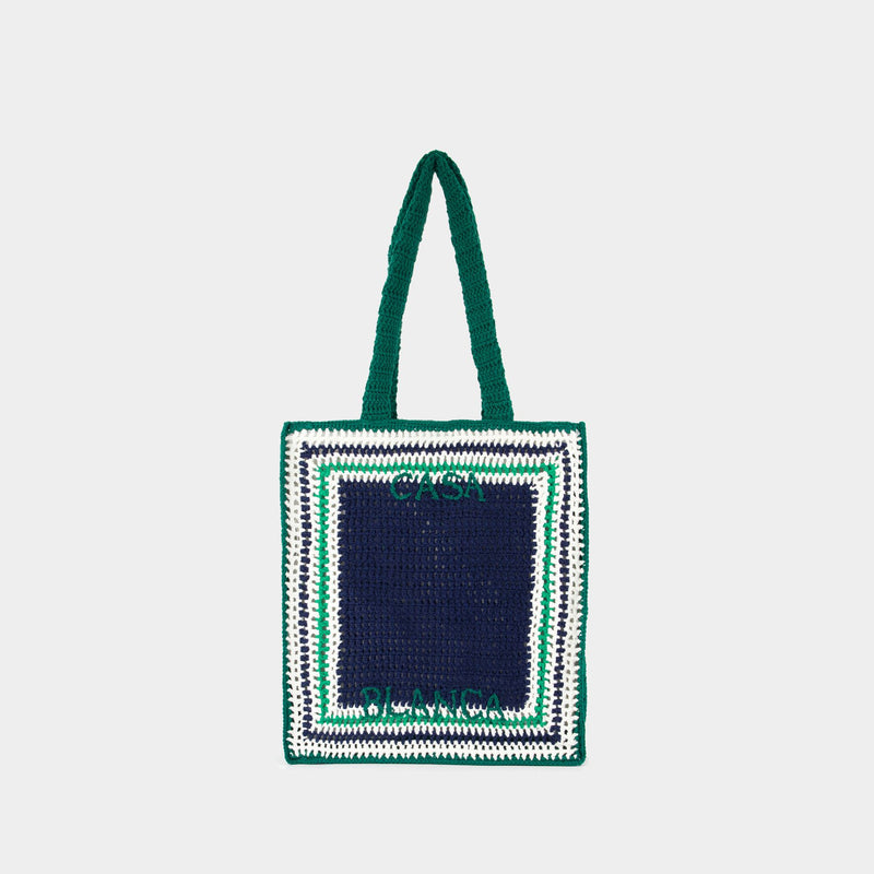 Crochet Shopper Bag - Casablanca - Cotton - Blue/Green