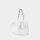 Foil Mini Heart Shopper Bag - Coperni - Leather - Silver